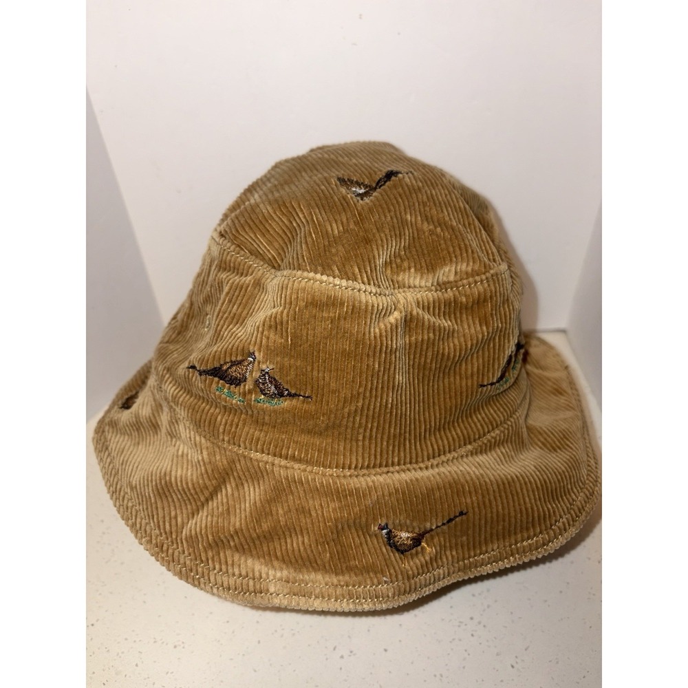 Polo Ralph Lauren Tan Corduroy Mallard Bucket Hat 1990s Vintage